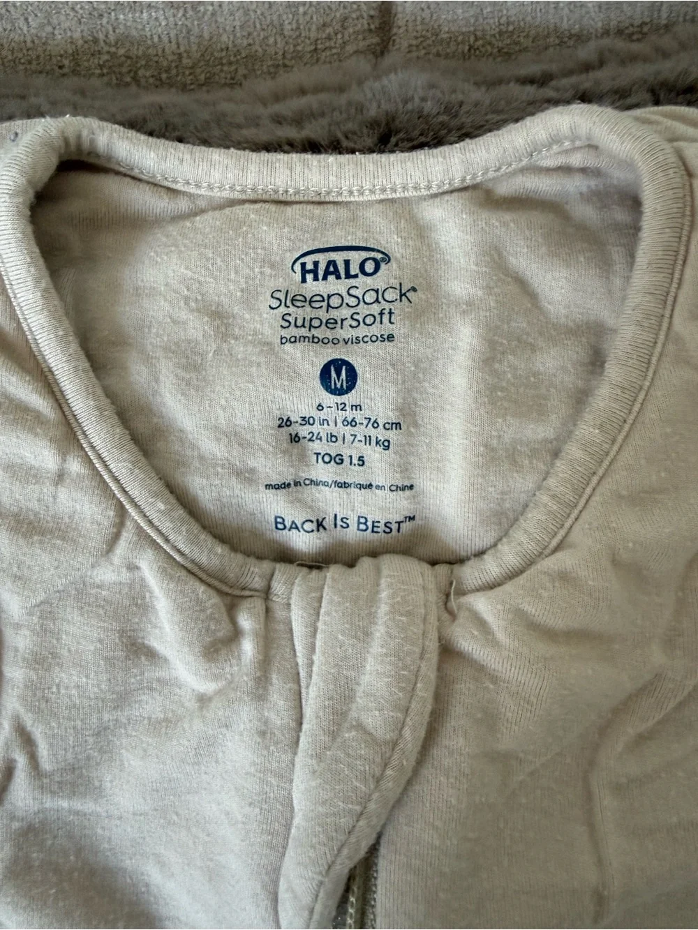 Halo SuperSoft Sleepsack - Sage and Oat, size Medium (6-12m)